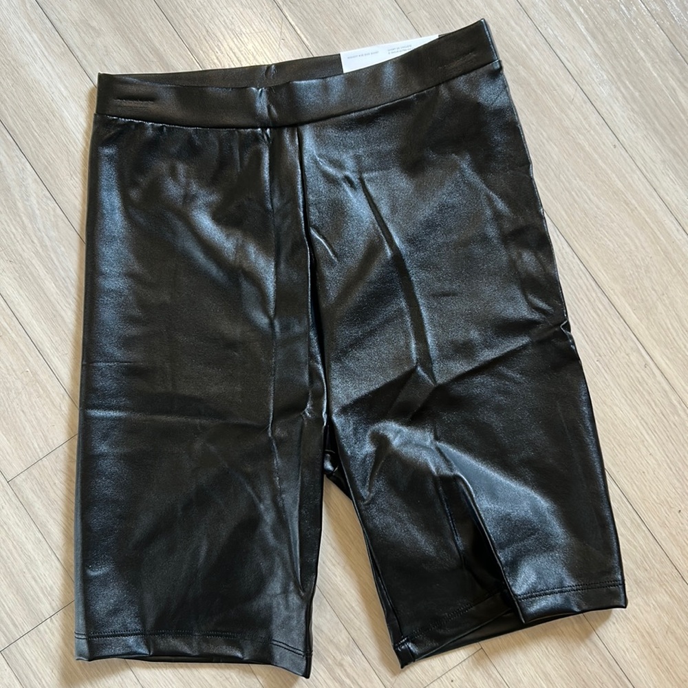 American Eagle faux leather bike shorts small NWT